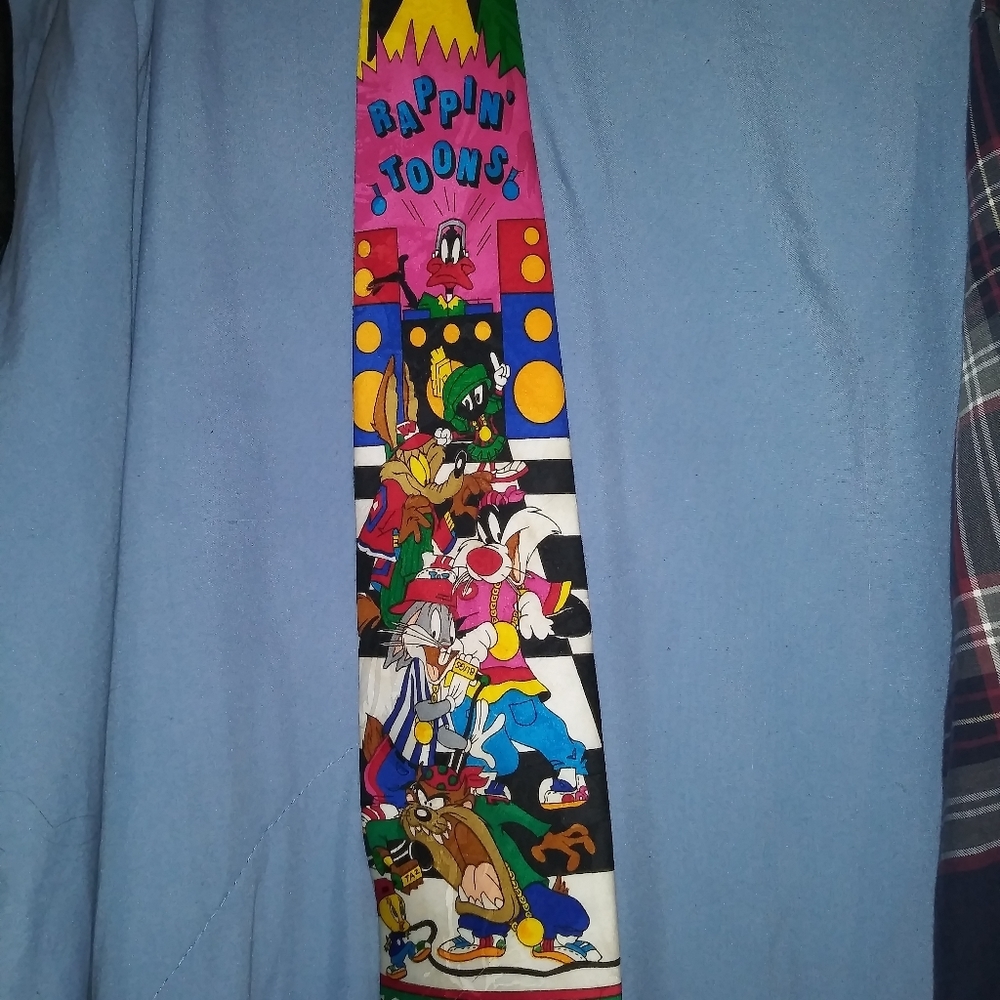 Vintage 1993 Looney Toons "rappin toons" Tie
